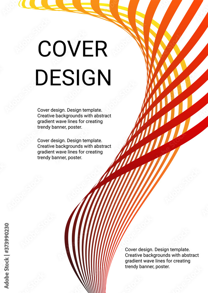 Fototapete cover design. design template. creative backgrounds with abstract gradient wave lines for creating t