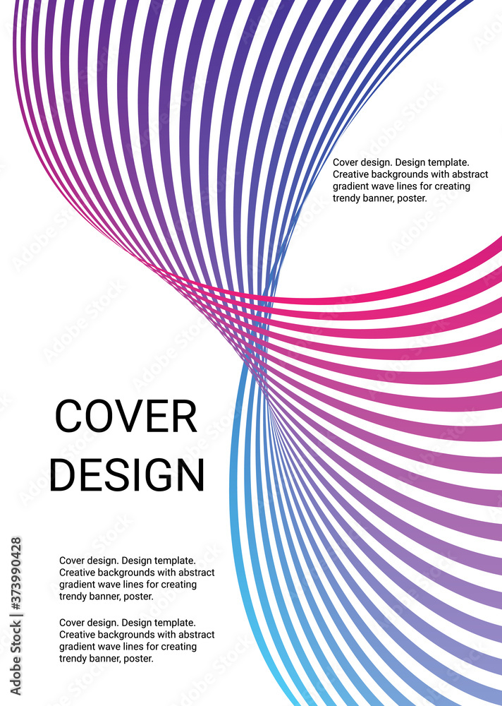 Fototapete cover design. design template. creative backgrounds with abstract gradient wave lines for creating t