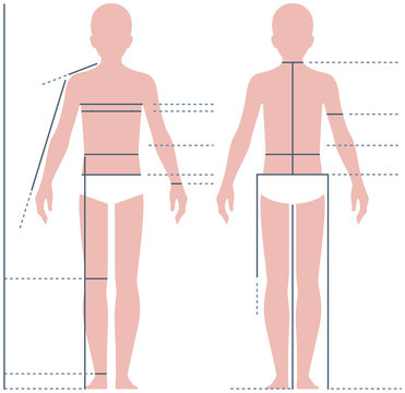 Child boy body for measuring the size vector illustration