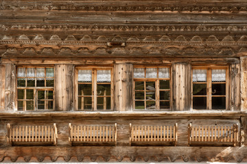 Swiss old house architecture details 