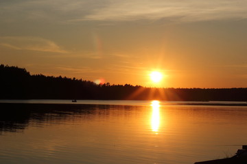 sunset over lake