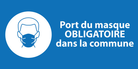 Affiche/Banderole/PLV Coronavirus Masque obligatoire dans la commune