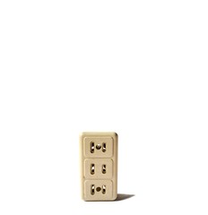 Old electrical outlet on white background. electrician concept