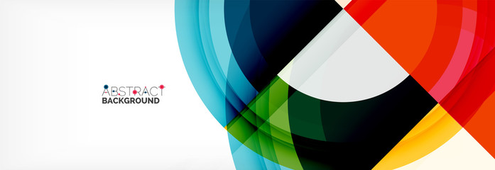 Obraz premium Round shapes, triangles and circles. Modern abstract background