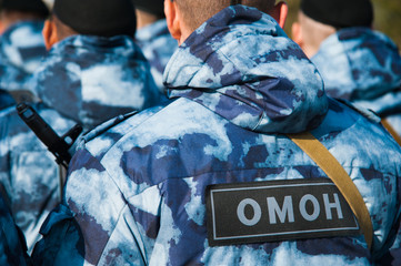 Russian police officers in uniform
