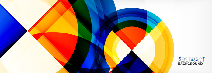 Fototapeta premium Round shapes, triangles and circles. Modern abstract background