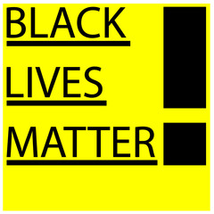 the inscription the life of black people matters in black letters on a yellow background