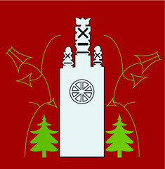 Fototapeta premium Gravestone, pine icon