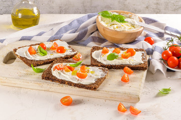 Rye bread bruschetta