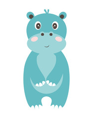 Fototapeta premium cartoon cute hippo isolated on white background