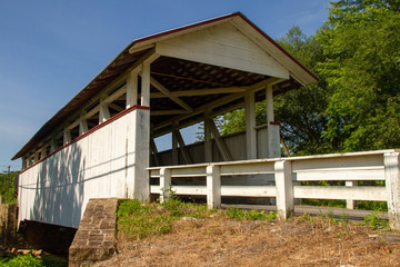 Entrance to the Snooks Covered Bridge in Bedford County, Pennsylvania