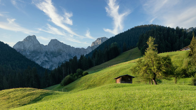 Landscape of the Regional Park Gruyère Pays-d'Enhaut, Switzerland 