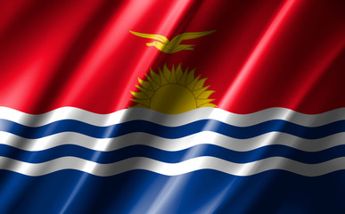 3D rendering of the waving flag  Republic of Kiribati