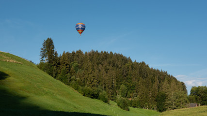 Balloon over Chateau d'Oex area, Switzerland 