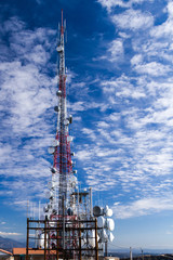 Communication Tower - A tower loaded with dish antennas keeps Los Angeles connected. Los Angeles,...