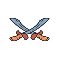 turkish swords line and fill style icon vector design