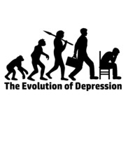 Obraz premium Depression Evolution Mann Trauriger Sitzender Stuhl Trauern Unglücklich Hoffnungslos Leid 