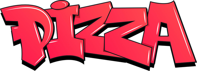graffiti pizza in vector, full isolated © glebpint