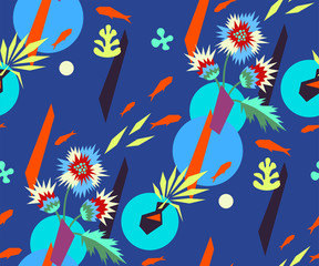 Fototapeta na wymiar Vector background abstract artwork. Hand drawn ink illustration. Modern ornamental decorative background. Vector pattern. Print for textile, cloth, wallpaper scrapbooking