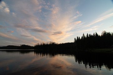 sunset over the lake