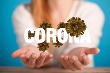 Corona Virus - Microbiology And Virology Concept - 3d Rendering.