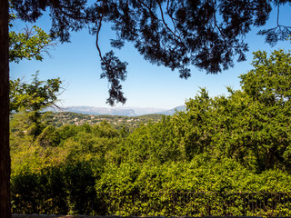 view on village of Mougins in French Riviera