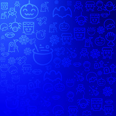 Set of Hand draw Halloween Doodle backgrounds and Sale background. Objects around Halloween.