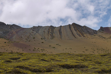 mountain landscape with blue sky and clouds