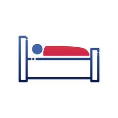 man in bed gradient style icon vector design