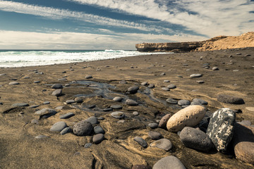 Atlantikwellen am Strand von Fuerteventura