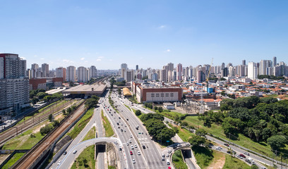 Radial Leste avenue in the district of Tatuape. Sao Paulo city.