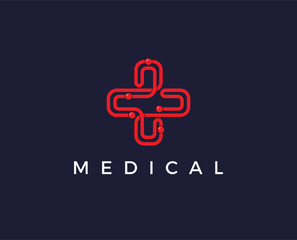 Obraz premium minimal medical logo template - vector illustration