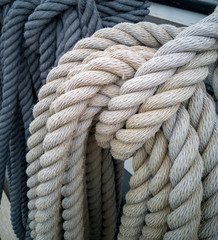 Super close up of a thick rope