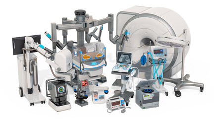 Medical surgical, diagnostic and laboratory equipments, 3D rendering