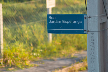 placa de rua jardim esperança