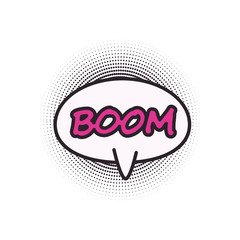 boom bubble line and fill style icon vector design