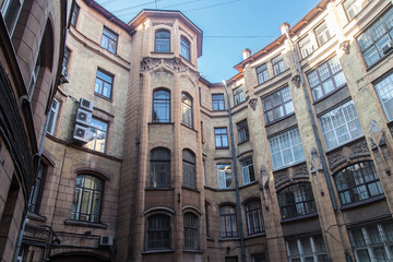 Facade of vintage apartment house
