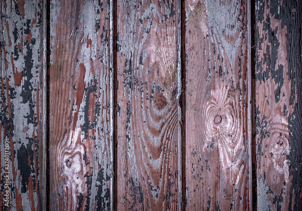 Wall mural Black wood texture pattern. Timber plank surface wall for vintage grunge wallpaper. Dark grain panel board table with copy space. Old floor wooden pattern. Natural material backdrop.