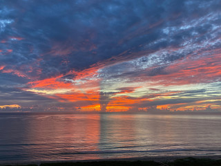 Sunrise over the Atlantic Ocean.