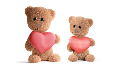 cute teddy bear 3d-illustration. stuffed animal character with heart