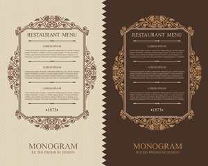 Vintage Menu Restaurant Typographic design elements, Calligraphic graceful template, Business sign for Royalty, Menu,  Boutique, Restaurant, Cafe, Hotel, Heraldic, Jewelry, Wine