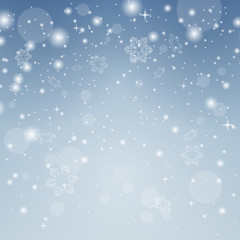 Winter snowflakes border background. snowflakes flying, holiday card with snow elements. Seasonal winter symbols. EPS 10