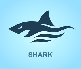 Sea shark logo, Marine predator, Vector illustration