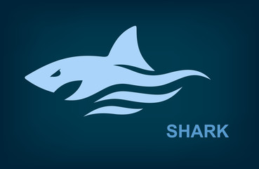 Sea shark logo, Marine predator, Vector illustration