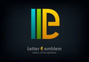 Letter E logo icon design typography template elements, ABC concept type as logotype, Vector Eps 10