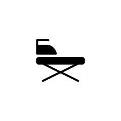 Ironing board Icon in black flat glyph, filled style isolated on white background