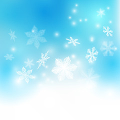 Merry Christmas and Happy New Year template.  Seasonal holidays .Winter day. Christmas background with snow. EPS 10