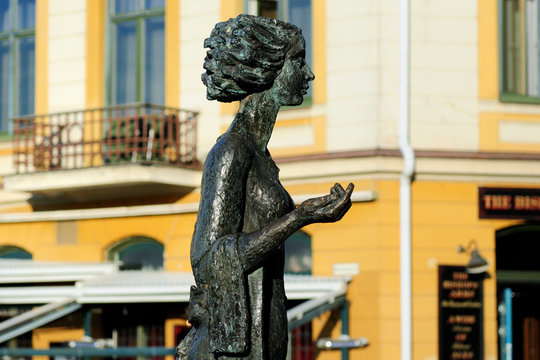 Side View To Sola Statue Representing The Sun In Karlstad On A Sunny Summer Day