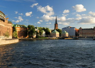 View From Stockholms Strom To Riddarholmen In Stockholm On A Sunny Summer Summer Day With Some...