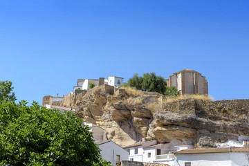 Naklejka premium Setenil de las Bodegas. Grazalema. Typical white village of Spain in the province of Cadiz in Andalusia, Spain